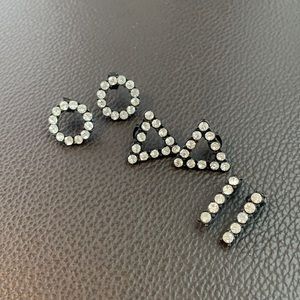 Geometric diamond (fake) earring set